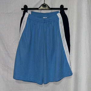 women's blue black & white High Five Sportswear basketball shorts size large